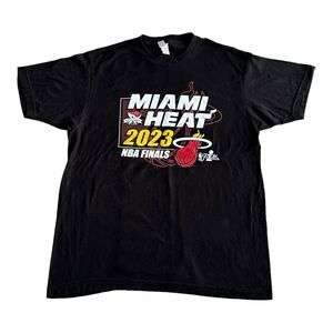Mens Miami Heat NBA Finals 2023 Black Short Sleeve T‎ Shirt 100% Cotton